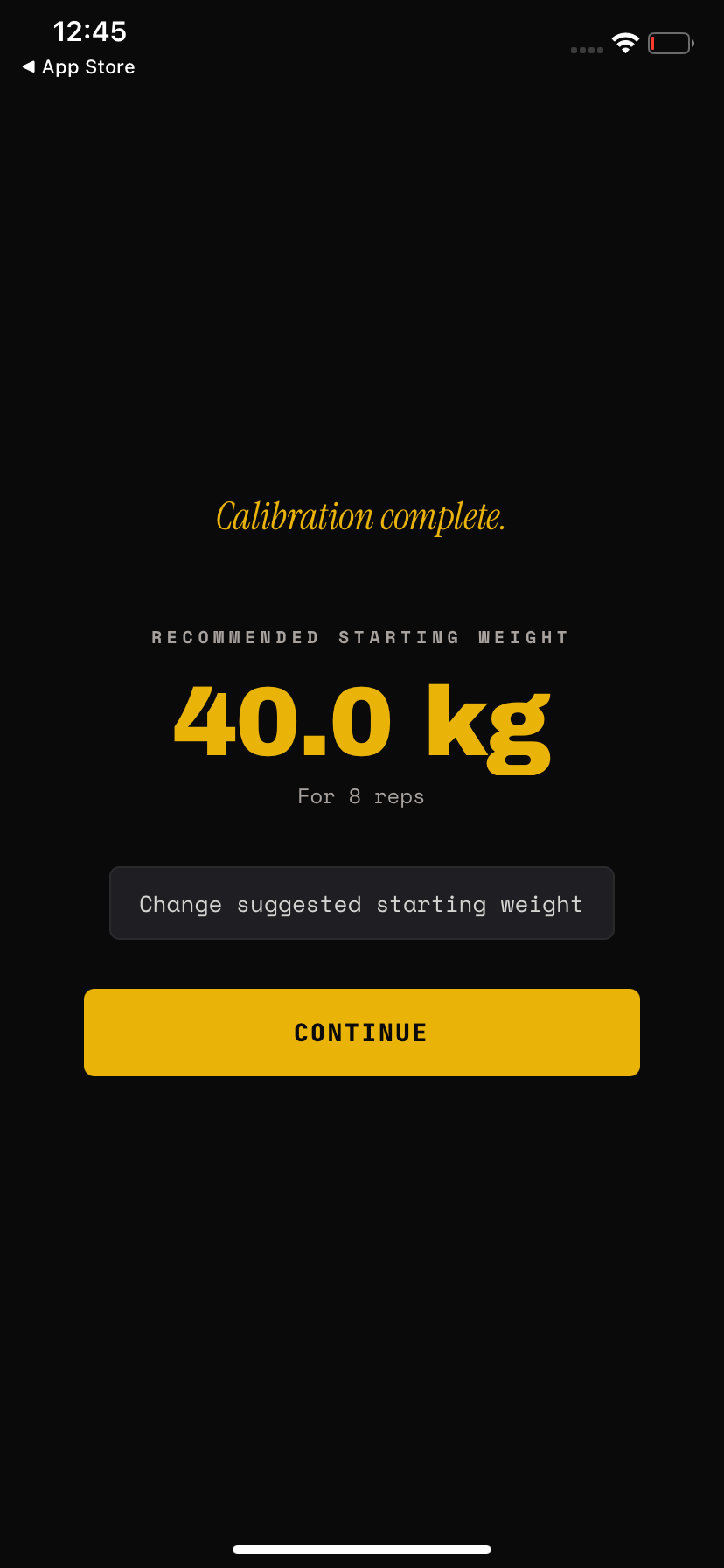 It finds your starting weight